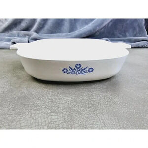 Corning Ware Baking Dish 9" P-9-B White Cornflower Vintage Square Casserole Dish